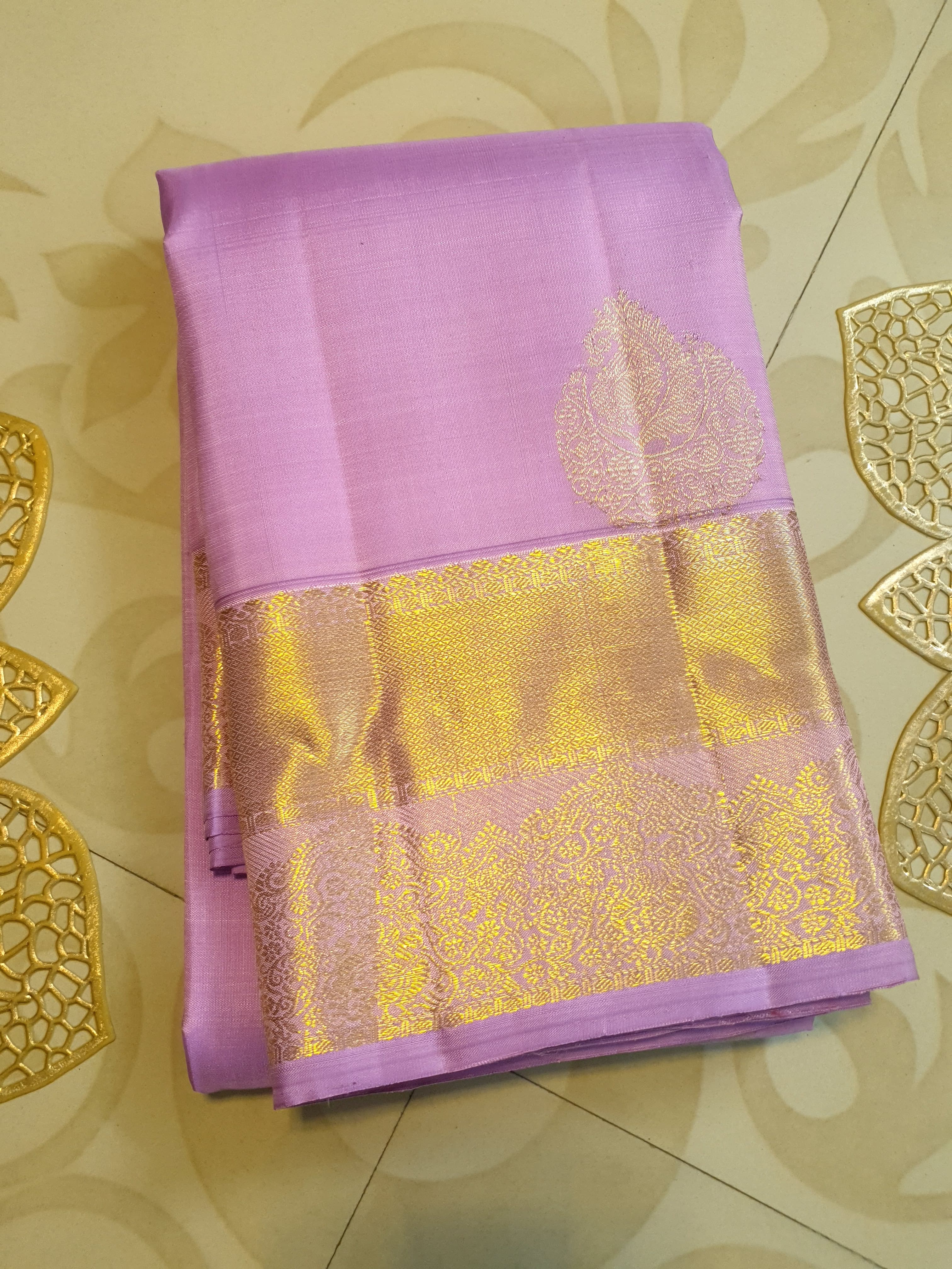 Orchid Pink Pure Kanchipuram Handloom Bridal Silk Sarees